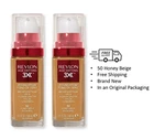 Revlon Age Defying 3X Liquid Foundation, #50 Honey Beige, 1 Fl oz, 2 PACK !
