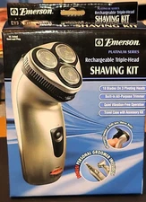 EMERSON Platinum Series Rechargeable Triple Head Shaving Kit NEW IN BOX/UNUSED