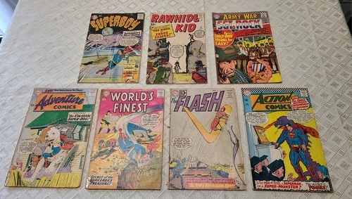8 Vintage Silver Age Comics DC Superman Mixed 10c 12c Flash Sgt Rock