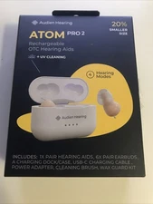 Audien ATOM PRO 2 Wireless Rechargeable OTC Hearing Aid New Sealed 