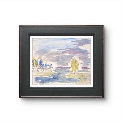 Modern Expressionist Original Abstract Paper 11x14 Trees Landscape, Basil Arts