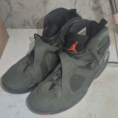 Jordan Air Jordan 8 Retro Take Flight Nubuck Lace-Up Sneakers Green/Orange