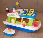Vintage 70's Fisher-Price Little People #985 Play Family HOUSEBOAT 100% Complete