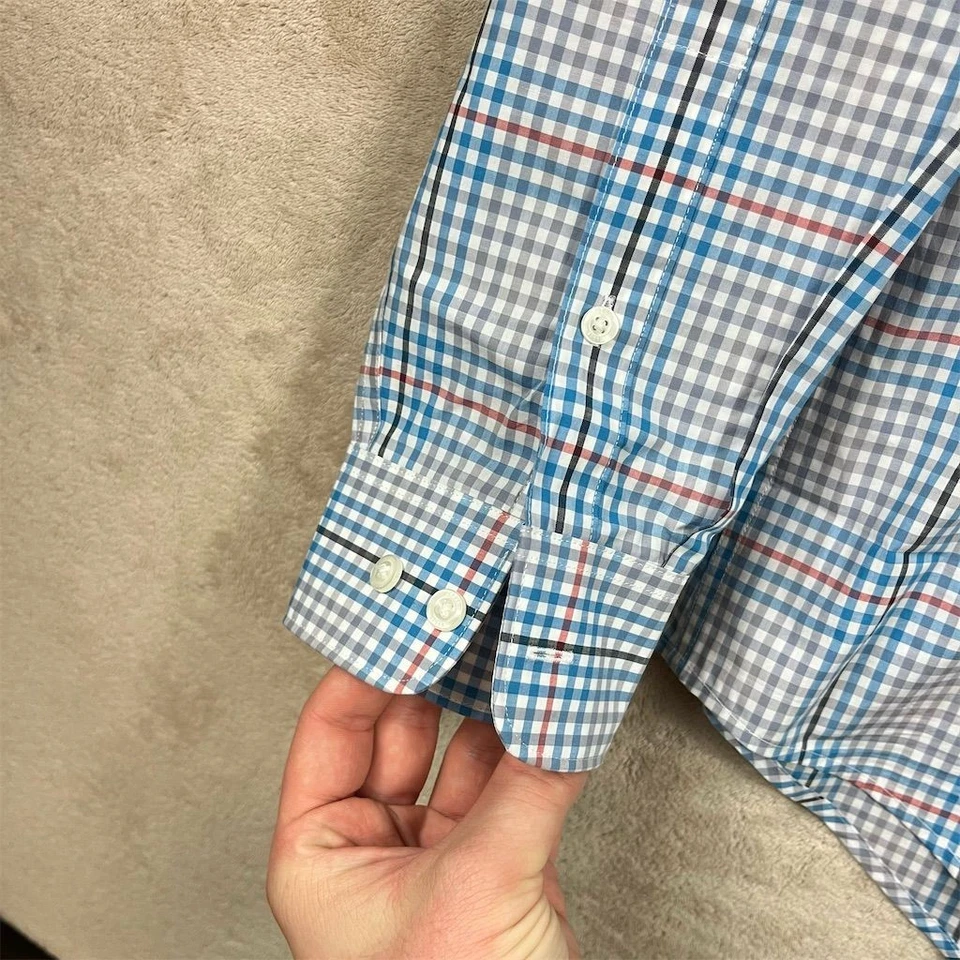 Perry Ellis Men's Large Plaid Long Sleeve Button-Up Shirt Multicolor - Image 2 of 4