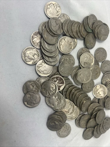 Huge Collection Of 100 No Date & Good Cond. Buffalo Nickels 1913-1938 Estate Lot