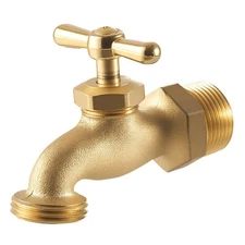 Brass Hose Bibb Outdoor Water Faucet 3/4 MIP x 3/4 MHT Spigot Connection