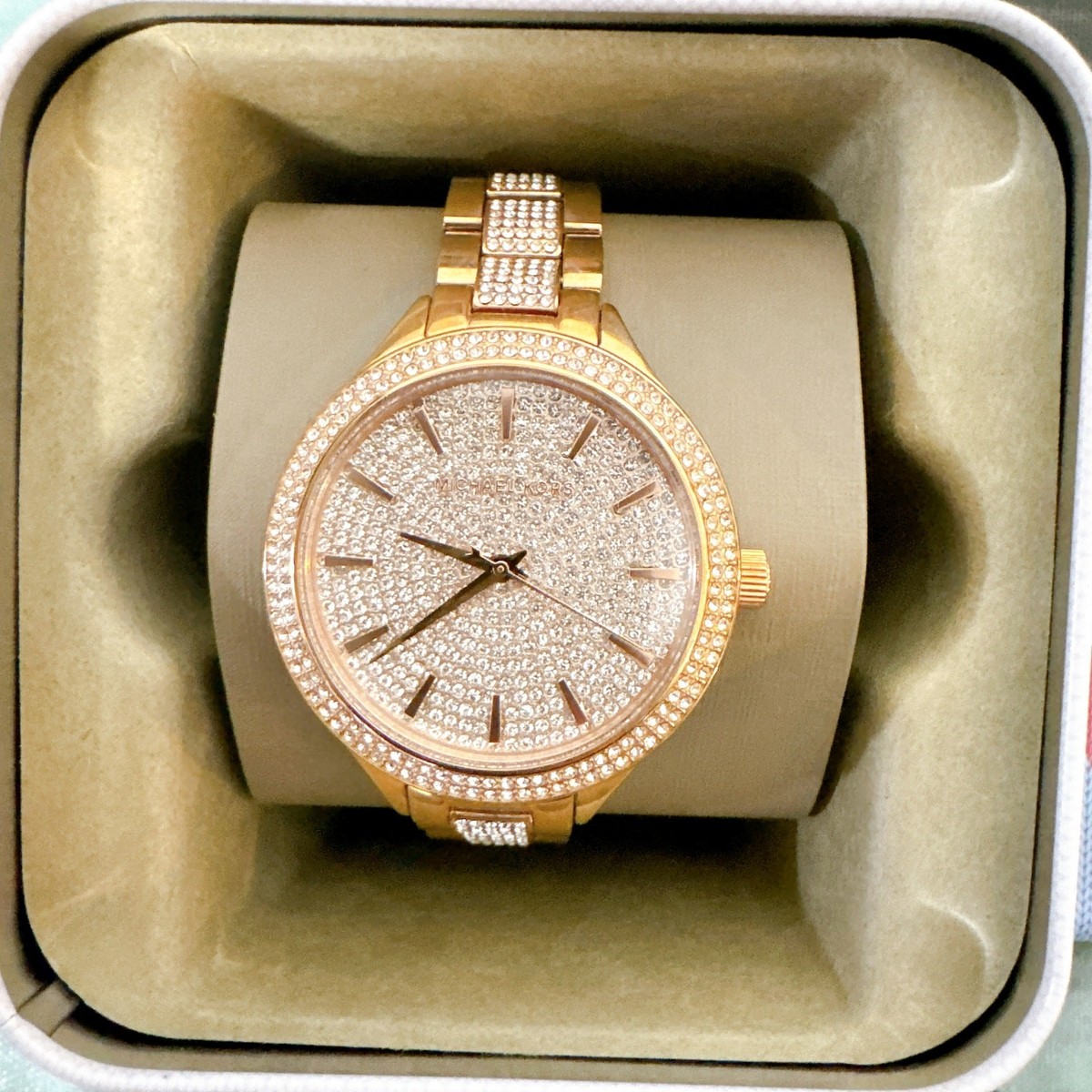 Michael Kors MK3799 Pavé Rose Gold-Tone Crystals Women's Watch | eBay