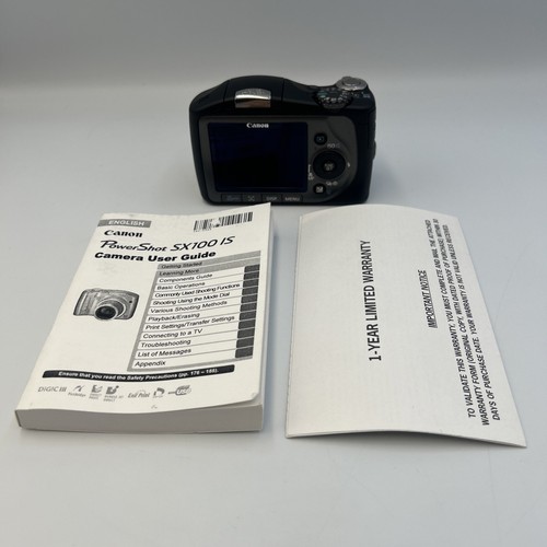 Canon PowerShot SX100 IS 8.0MP Digital Camera - Black FAULTY LENS ERROR turns On
