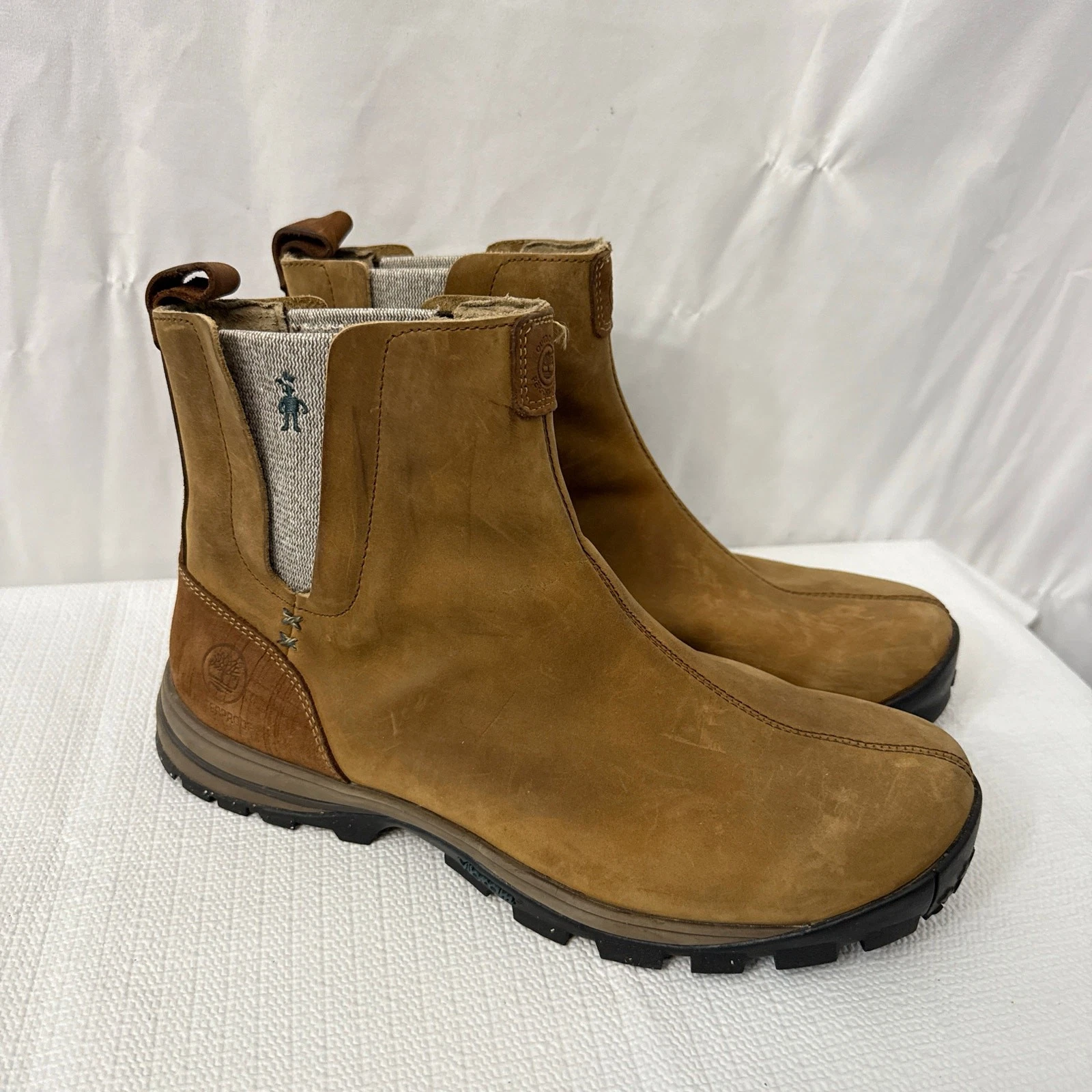 Stivali Timberland SmartWool da donna taglia 9 5 Vibram in pelle marrone slip on