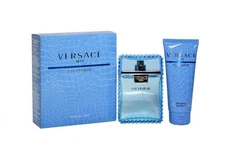 Versace Man Eau Fraiche 3.4 oz EDT Spray Mens Cologne+ 3.4 Shower Gel Set NIB