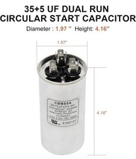 35 5 F  5 Dual Run Start Capacitor Circular for AC Motor