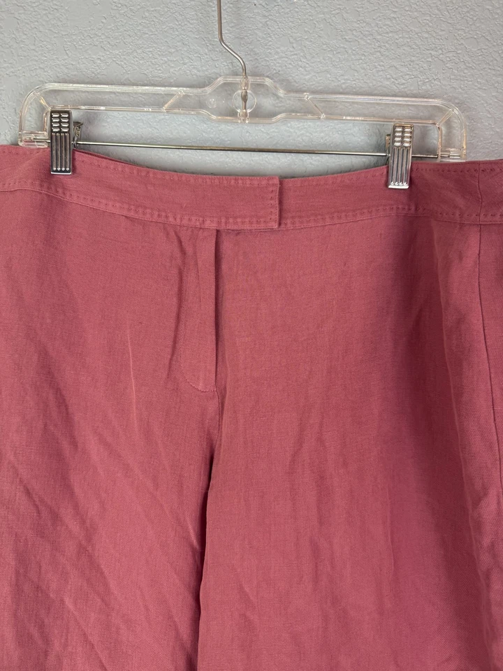 Pantalones Pendleton para mujer 16 Petite rosa seda lino mezcla pierna ancha pantalones de vestir Foto 2 de 4