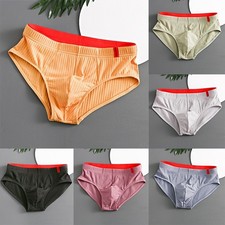 Men's Underwear Soft Cotton Briefs with Pouch and Solid Colors for All Seasons