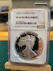 2006 W  1oz American Silver Eagle PROOF Coin with COA  NGC PF69 ULTRA CAMEO (14)