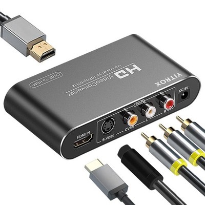 AV Svideo to HDMI Converter Upscaler, 3RCA CVBS AV Svideo to HDMI Converter S...