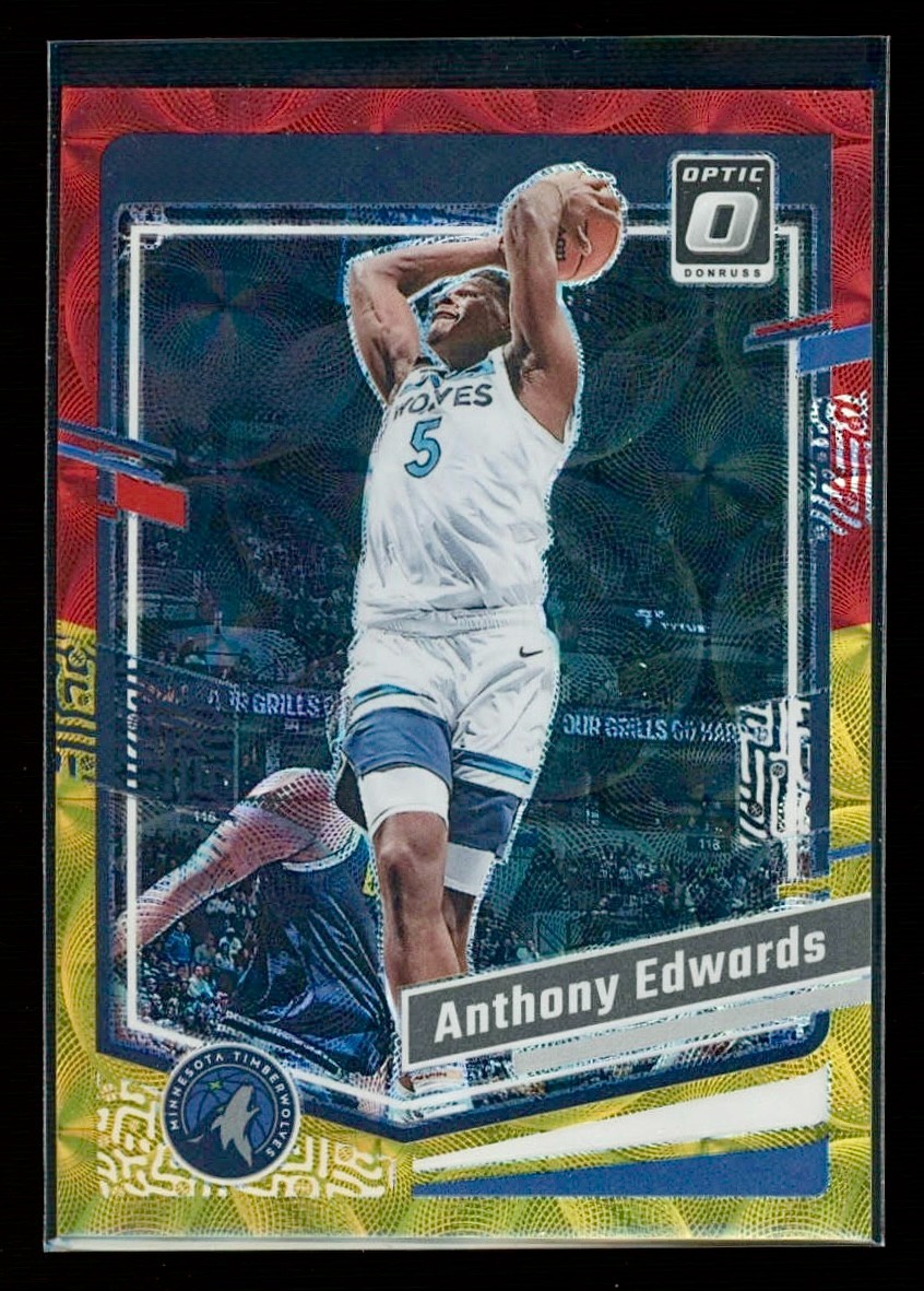 2023-24 Panini Donruss Optic - Anthony Edwards #59 RED & GOLD PRIZM INTL SSP /99