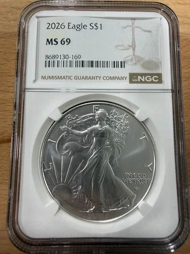 2026 Silver Eagle Dollar $1 - NGC MS 69