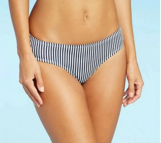 Parte inferior de bikini espléndida a rayas azul/blanco para mujer talla L nueva con etiquetas Foto 2 de 3