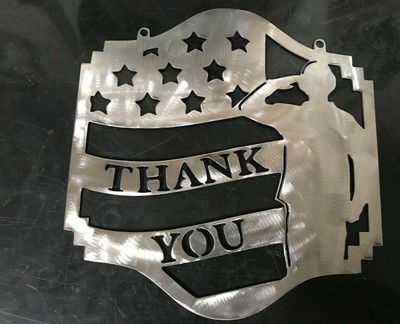 12 X 12" Military Veteran "Thank you" American Flag Metal ...