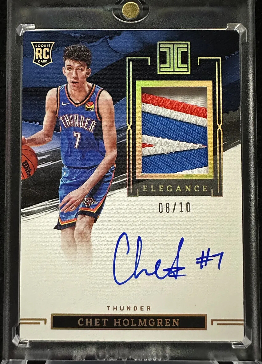2022-23 PANINI IMPECCABLE CHET HOLMGREN GOLD TRI COLOR RPA # 08/10 