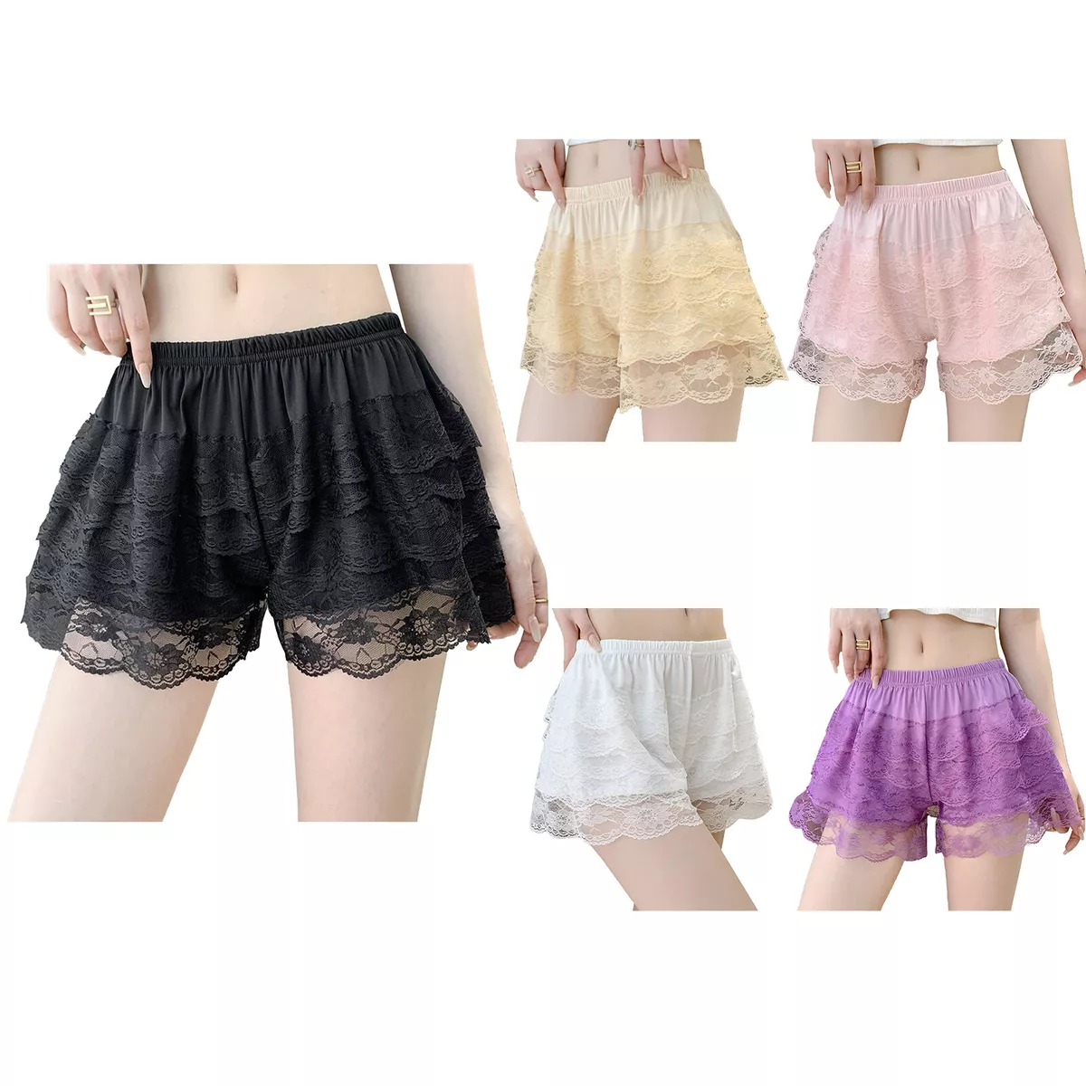 Short sous Robe Femme Shorts de Sécurité Sous-vêtements Dentelle Pantalons  Court