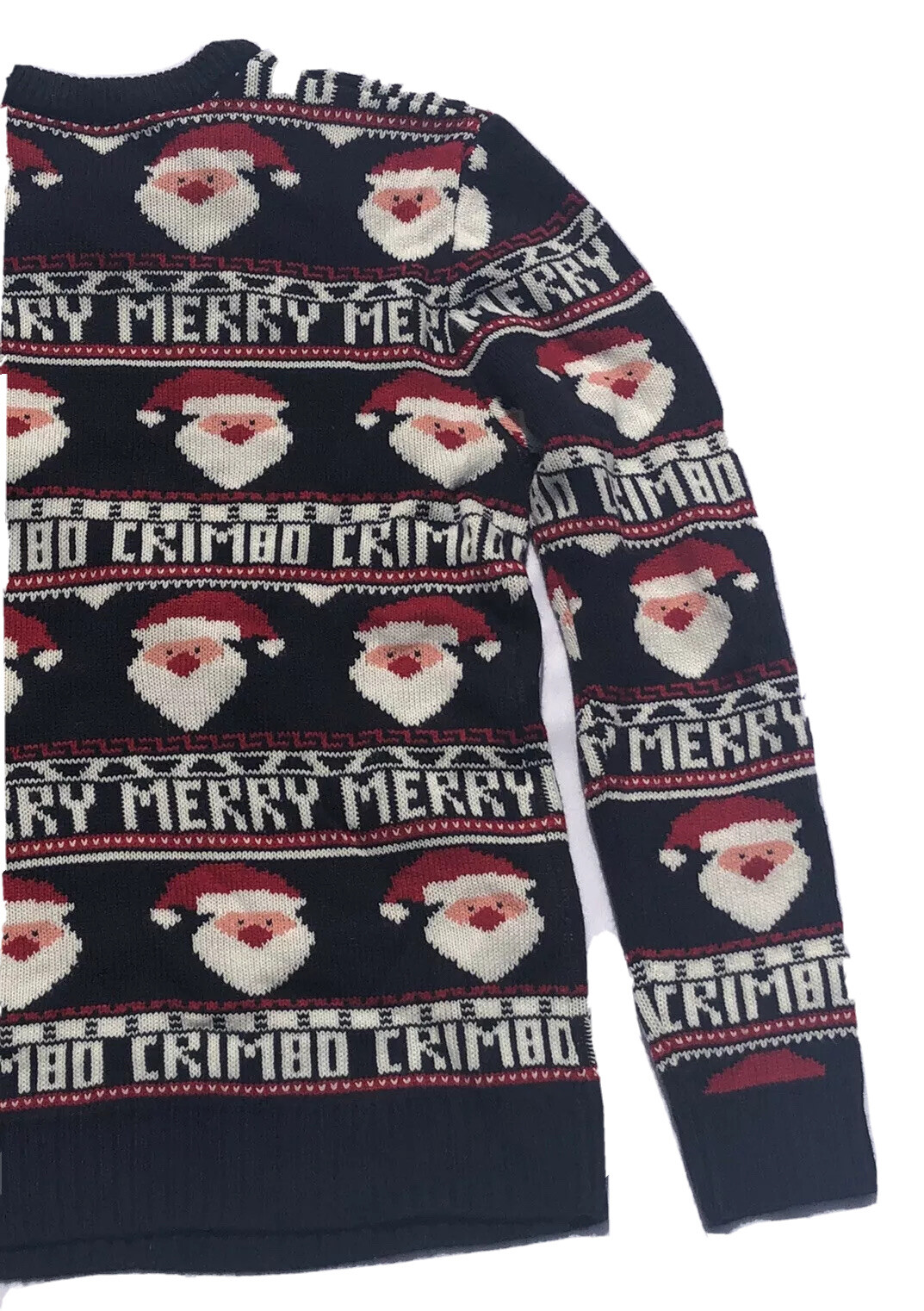 Merry Christmas Womens M Navy Holiday 