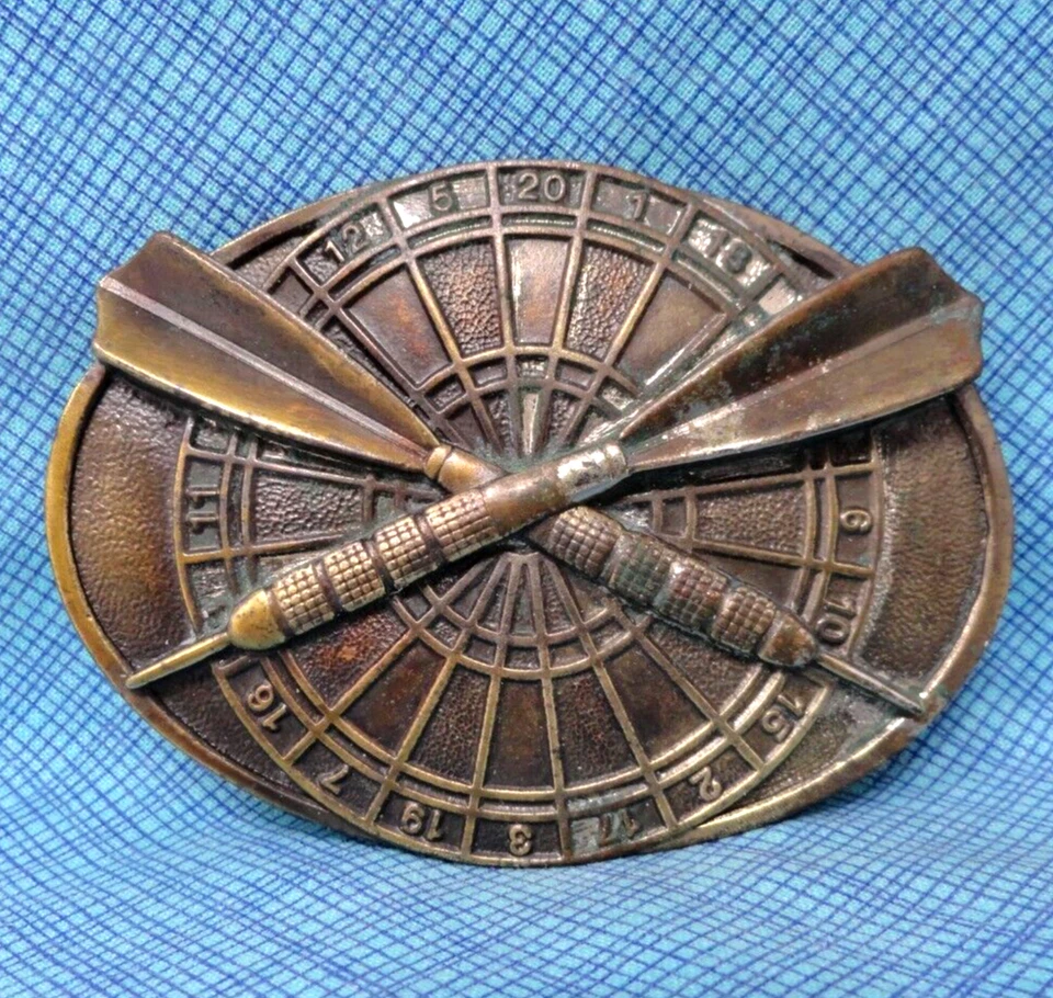 Darts Board Belt Buckle Bar Pub Monger Deming Cork Vtg 80s Bergamot .MMR861 - Image 4 of 4
