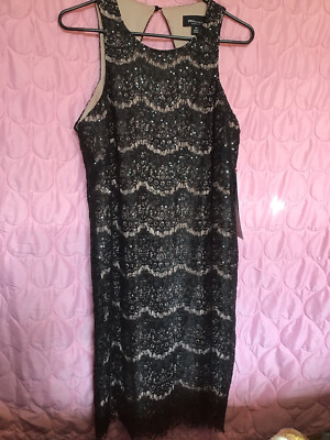 RN studio Lace Overlay Women Dress Black/Blush Size 10 *New* | eBay