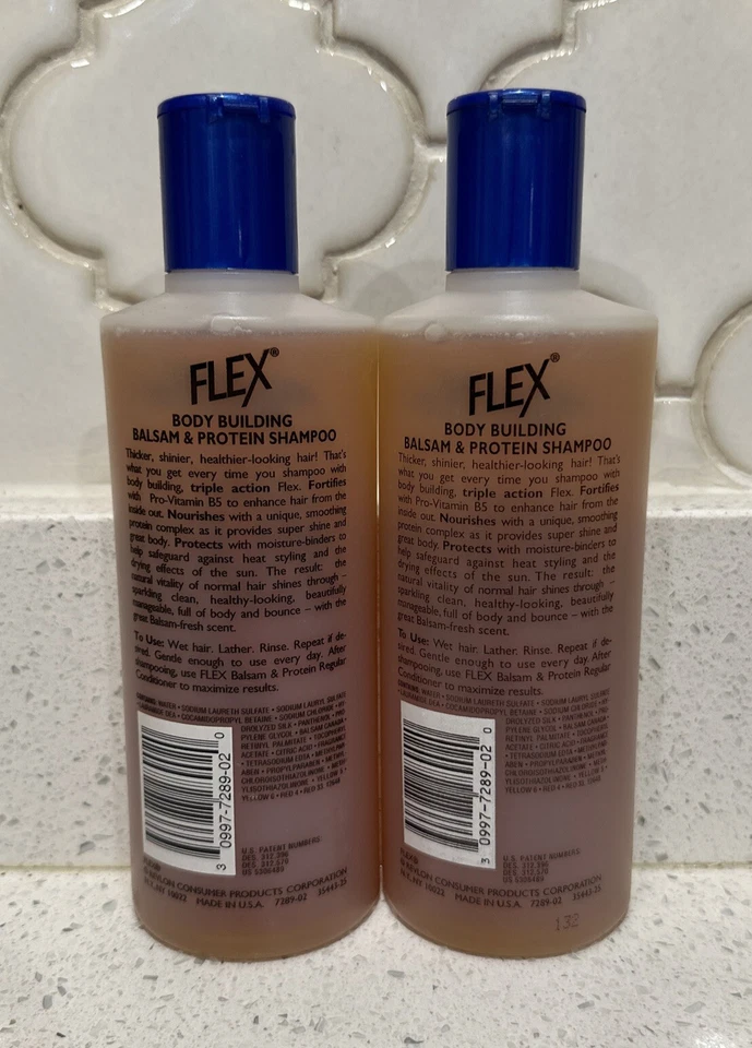 Flex Bálsamo y Proteína Champú Normal a Seco 11oz Lote de 2 Triple Acción Foto 2 de 2