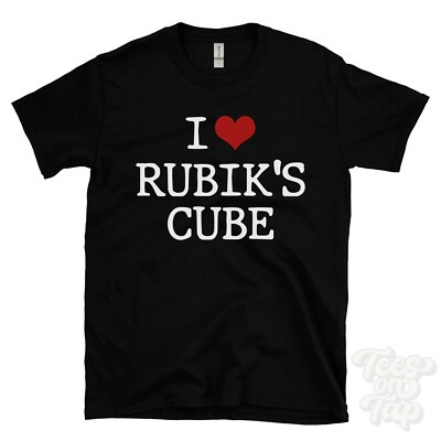 I LOVE RUBIK'S CUBE T-SHIRT heart puzzles brain teasers challenges fun puzzler