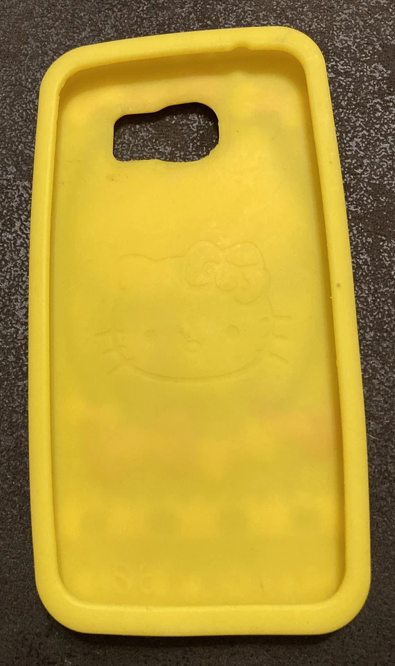 Funda de silicona para teléfono Hello Kitty Samsung Galaxy S6 amarillo brillante Foto 2 de 4