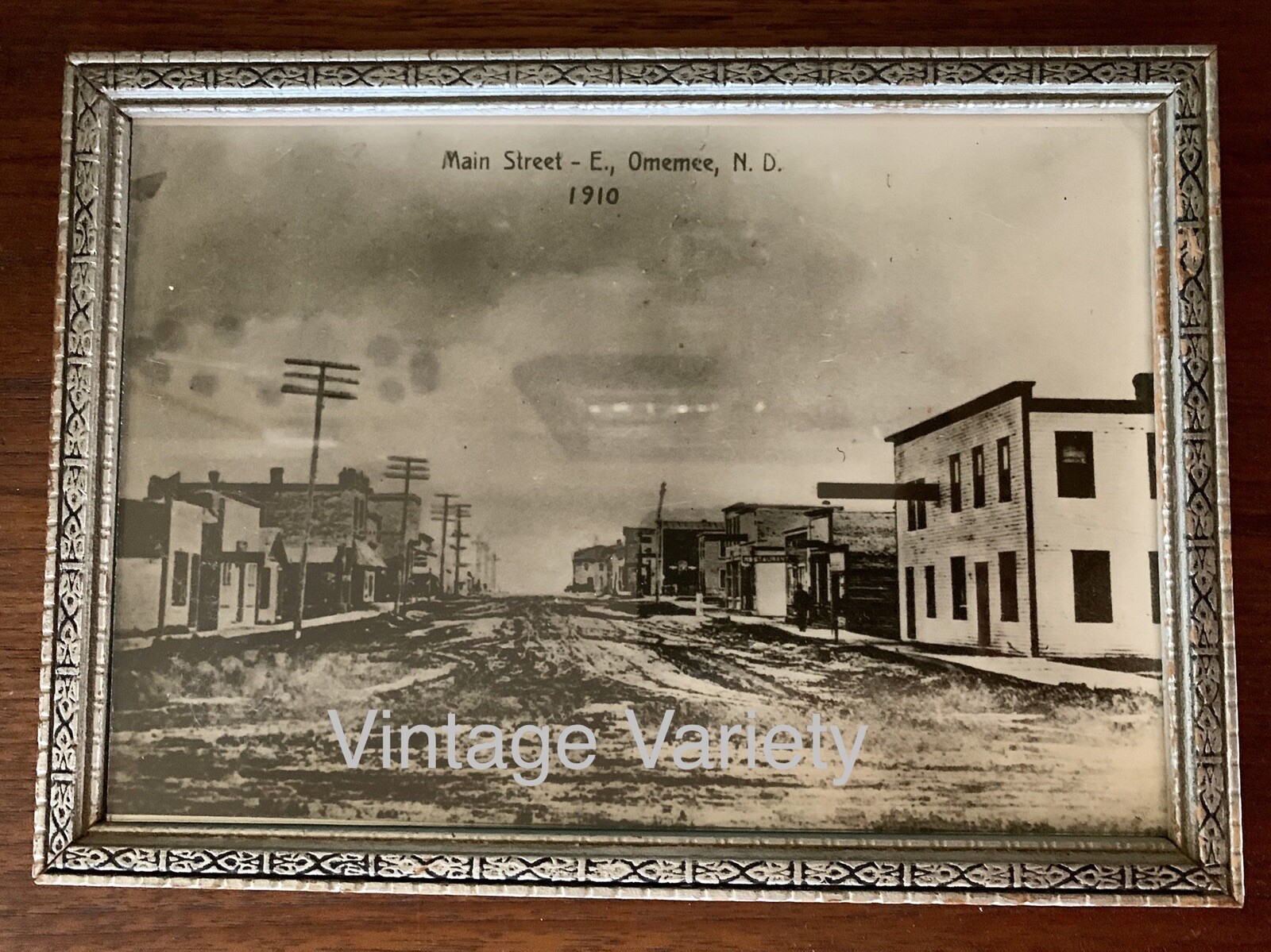 Omemee North Dakota Framed Photo 1910 Main St Ghost Town Near Bottineau
