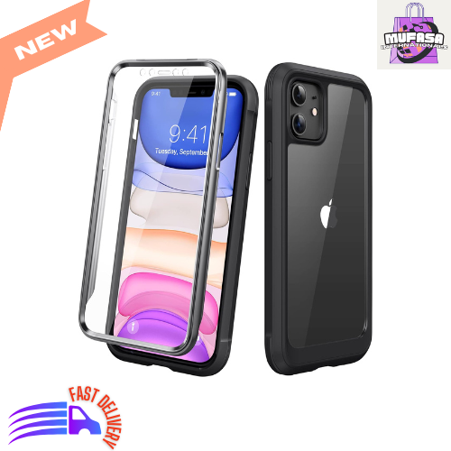 iPhone 11 Case, Rugged Full Body TPU Bumper w/ Built-in Screen Protector