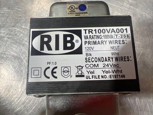 RIB TR100VA001 HVAC 120VAC, CLASS 2 TRANSFORMER T-208 Used Surplus - Picture 3 of 7