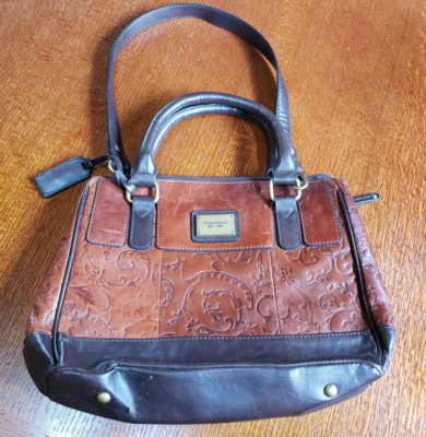 Tignanello Leather Embossed Satchel Handbag *Hard to Find