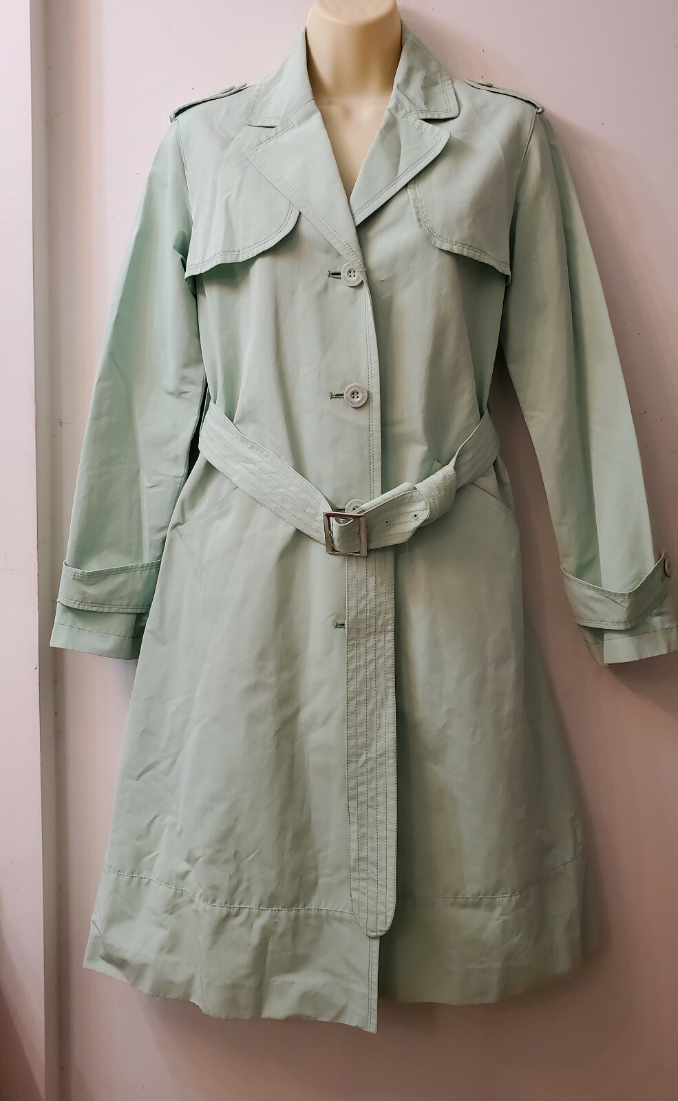 Vintage Courrèges Mint Green Trench Coat size 38 Gem