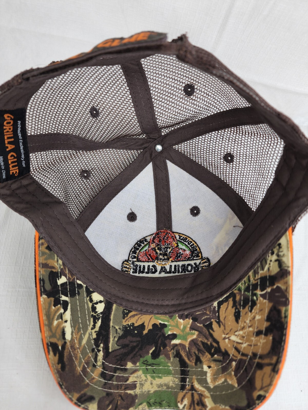 Gorilla Glue Hat Adjustable Camouflage Orange Trim M… Gem