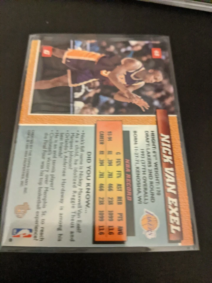 1994-95 Topps Embossed Pack Fresh Mint Nick Van Exel LA Lakers - Image 2 of 2