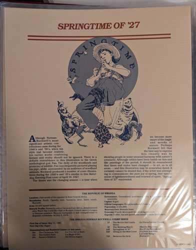Norman Rockwell Mint Stamp Collection Saturday Evening Post 1981 Rwanda Zaire Et - Picture 11 of 16