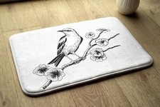 Non-Slip Bathroom Soft Rug Absorbent Bath Mat - 90x60 cm - Bird on a tree