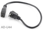 9" USB Micro-B Male Right Angle (Up Position) to Female Extension Cable, AD-U44