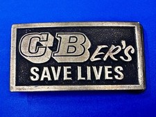 CBers Save Lives Band Radio Station Citizen Trucker Vtg 1976 Belt Buckle - Adezy