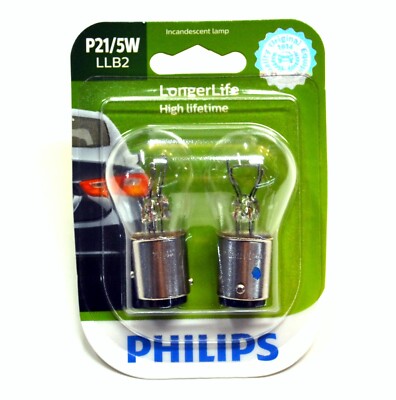 Philips LongerLife P21/5W 21/5W Two Bulbs Front Turn Signal Light Replacement OE