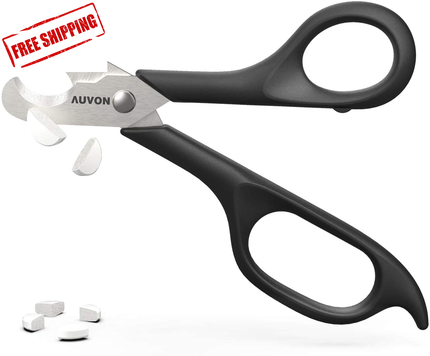 Precision Scissors-Style Pill Cutter with Sharp Blade for Accurate Splitting  -image