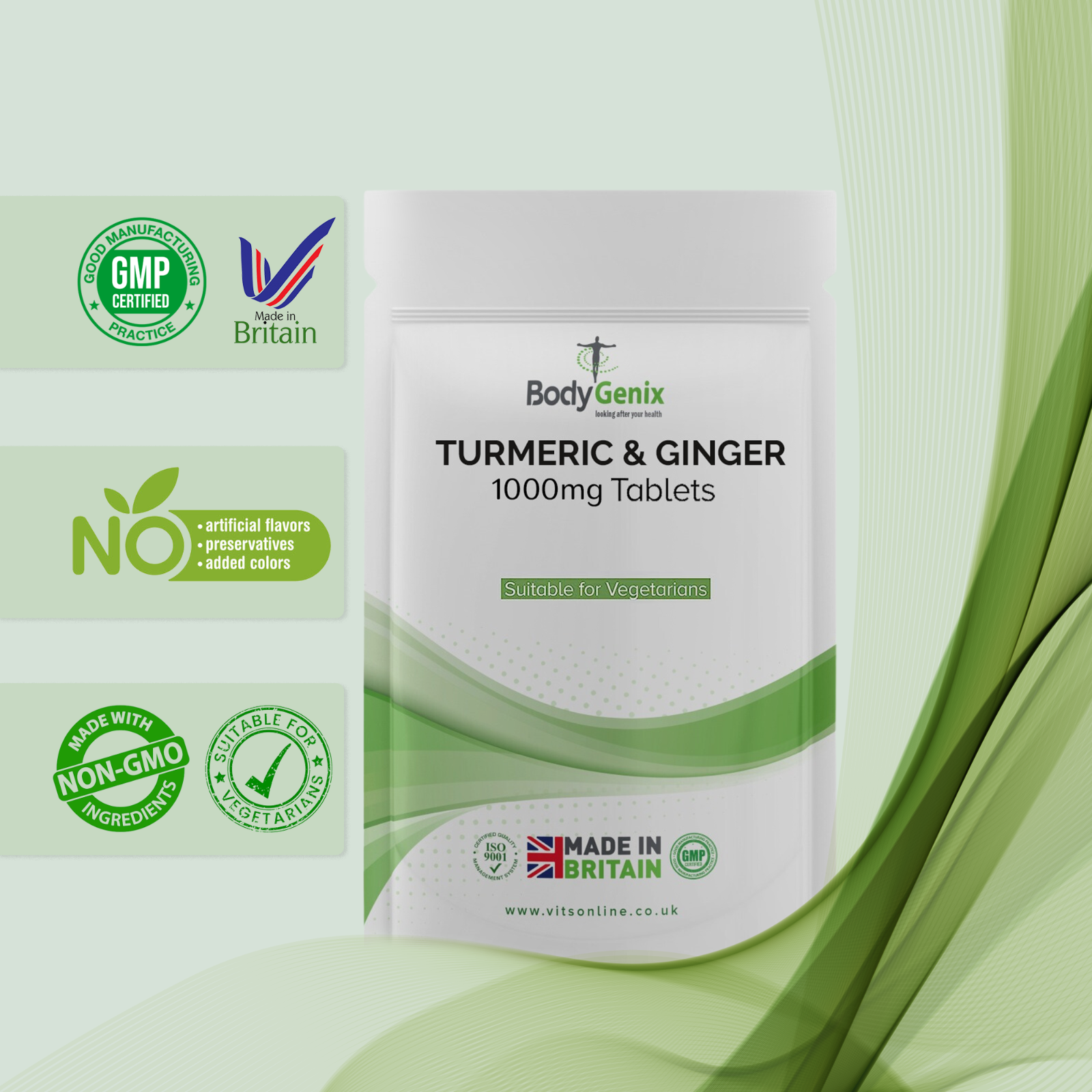 Ginger & Turmeric Tablets 1000mg Immune Support Food Supplement eBay