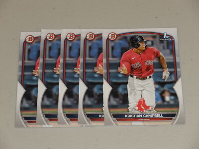 5 Card Lot -2023 Bowman Draft Base BD-125 Kristian Campbell Red Sox FREE SHIP