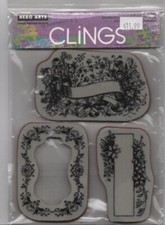 Hero Arts, Clings, Stamps, Floral Frames, Unopened