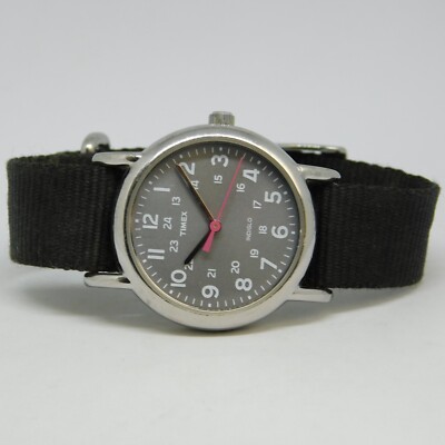 Timex Indiglo Nylon Band Quartz Analog Women's Watch New Battery