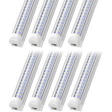 8 Pack LED Shop Light Fixture 40W Linkable 6500K T8 4FT Ceiling Tube Light Bulbs