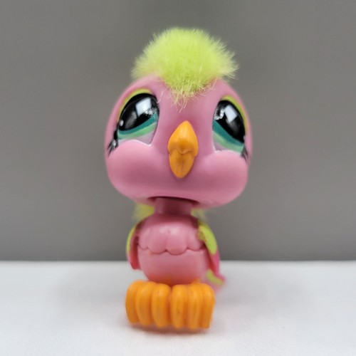 Littlest Pet Shop LPS #489 Cockatoo Bird Figure Spiked Hair Fuzzy Hasbro Figure - Picture 2 of 7